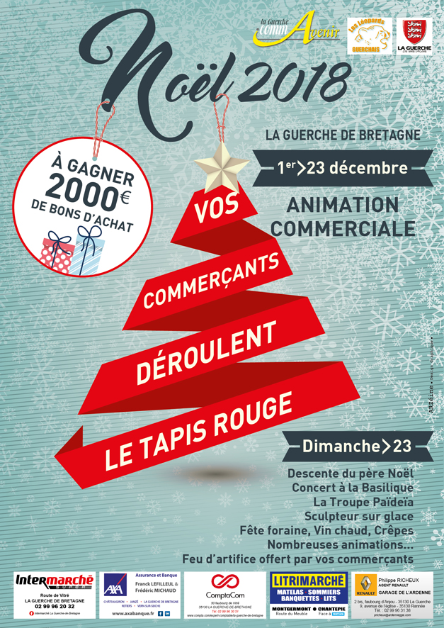 Affiche communication de Noël - animation commerciale - Intermarché La Guerche de Bretagne